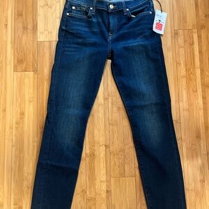 7 For All Mankind Dark Blue Skinny Jeans